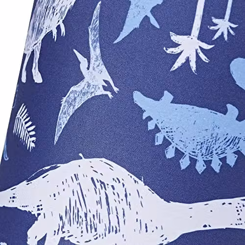 Happy Homewares Modern Dinosaur Themed Cotton Lamp Shade in Blue and White, Diameter: 25 cm – 2