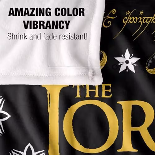 LOGOVISION Lord of the Rings Ugly Christmas Sweater Throw Blanket, Multicolour and White, W: 152 cm, D: 127 cm – 3