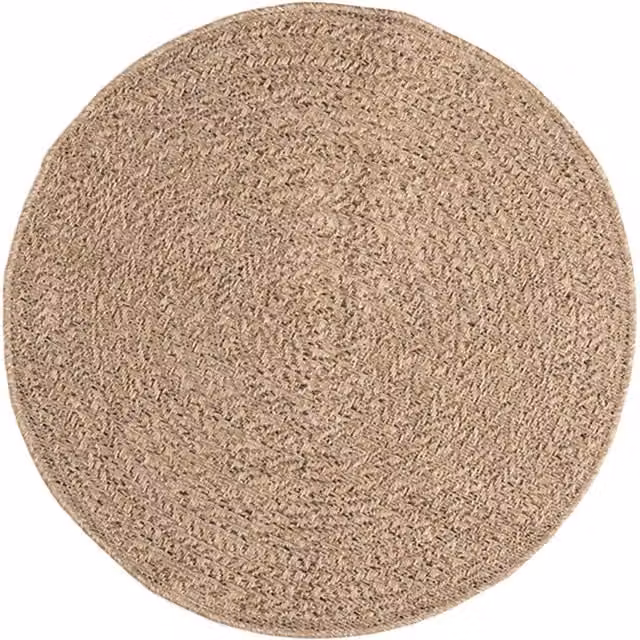 Berkfield Home Round Jute Look Indoor and Outdoor Rug in Brown, Diameter: 100 cm – 1