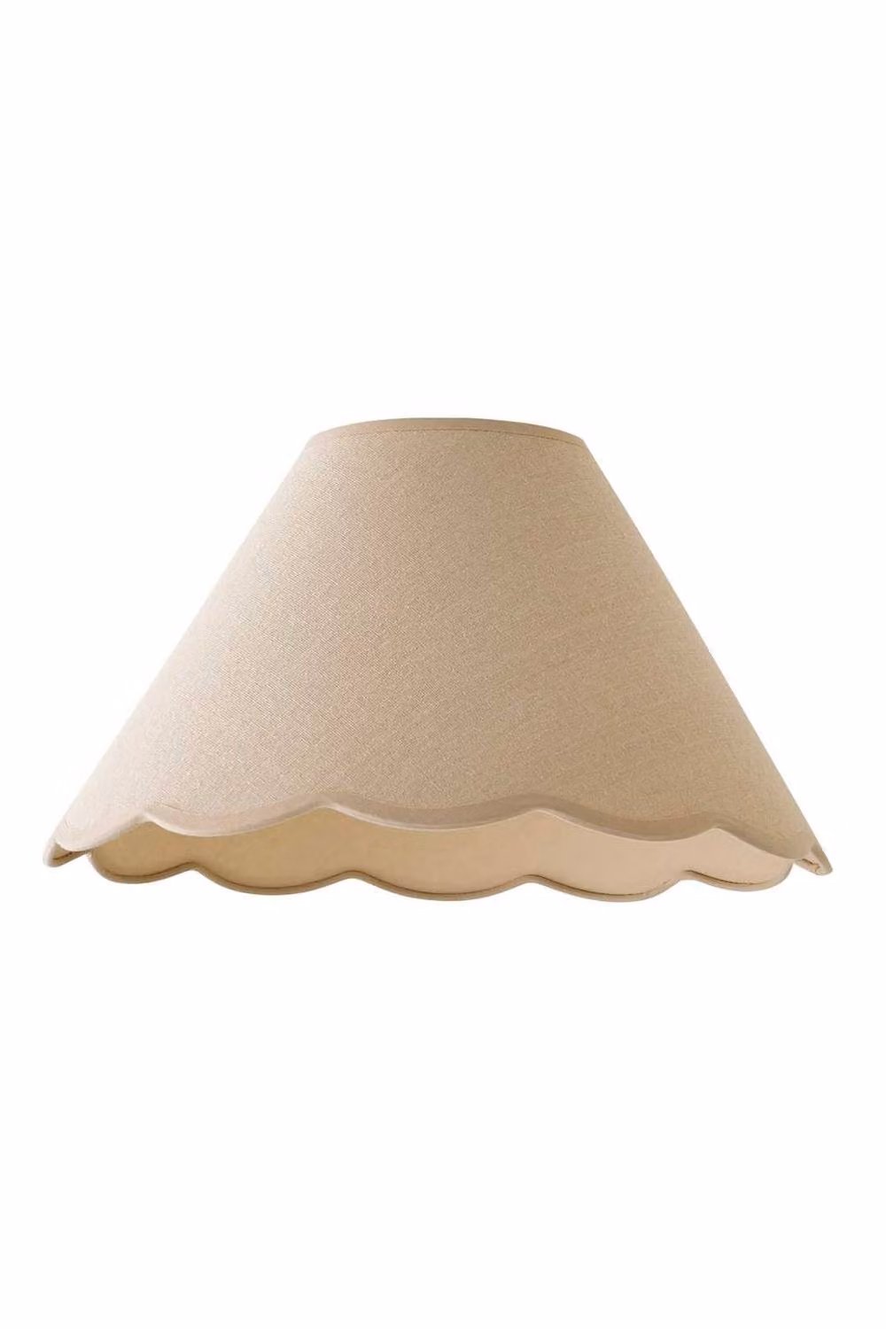 ValueLights Florie Large Tapered Fabric Lamp Shade with Scallop Trim in Beige and Blue, Diameter: 41 cm – 2