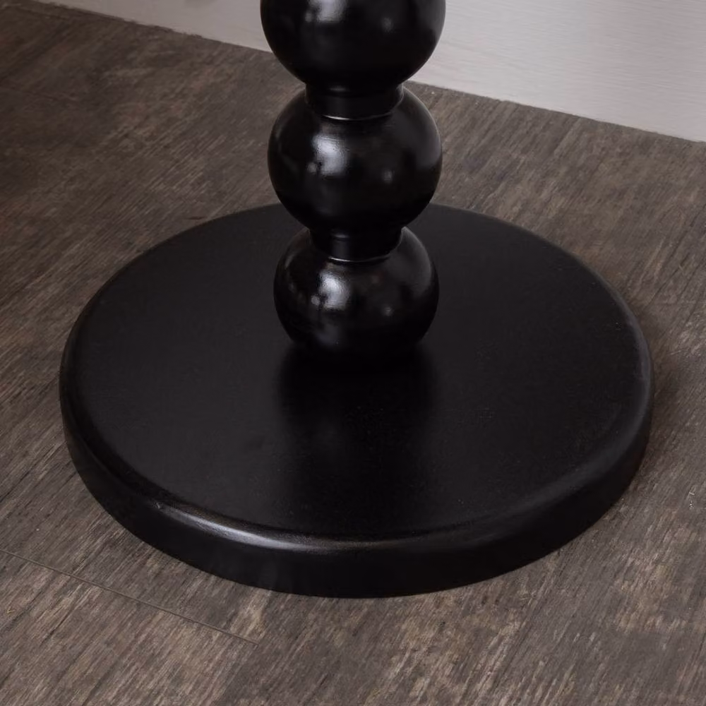 Melody Maison Black Painted Round Wooden Bobble Side Table, W/D/H: 45 x 45 x 56.5 cm – 4