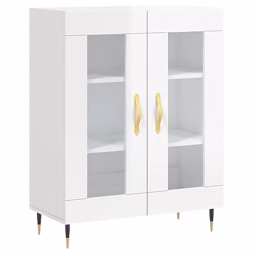 vidaXL Modern Glossy White Sideboard W/D/H: 69.5 x 34.0 x 90.0 cm