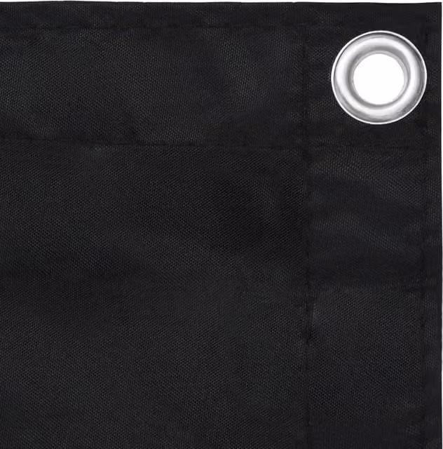 Berkfield Home Modern Balcony Screen in Black Oxford Fabric, W: 120 cm, D: 600 cm