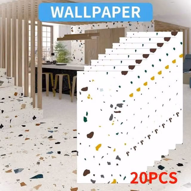 PAWNORA 20-Piece White Tile Effect PVC Cladding Panels