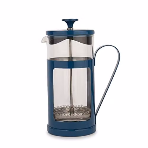La Cafetiere Monaco Stainless Steel and Glass 8 Cup French Press Cafetiere, Blue – 1