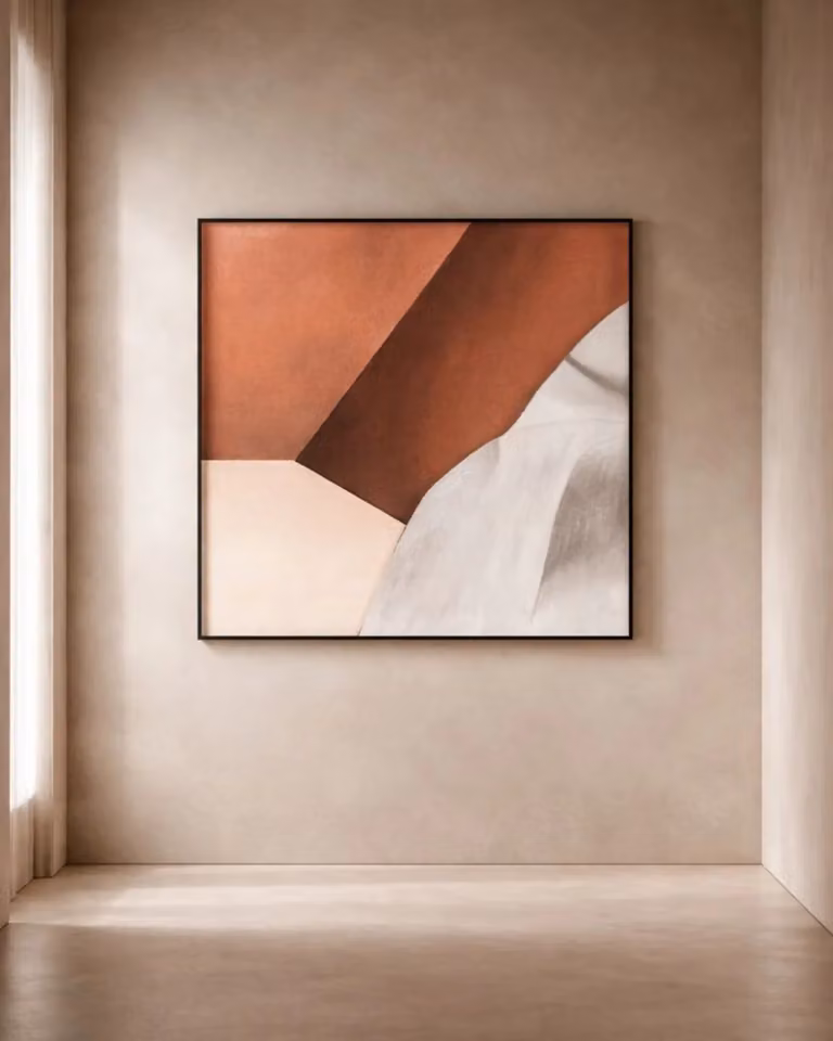 Tommy Franks Modern Abstract Antelope Artwork Painting Reproduction in Brown, Rectangular, H 180 cm x W 180 cm
