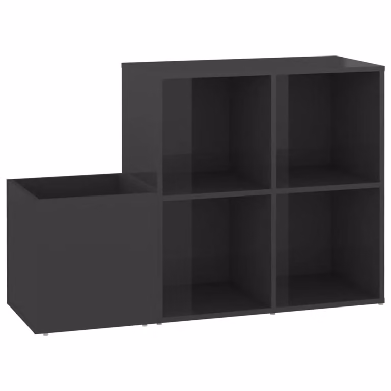Berkfield Home High Gloss Grey Hall Shoe Cabinet W/D/H: 105 x 35.5 x 70 cm