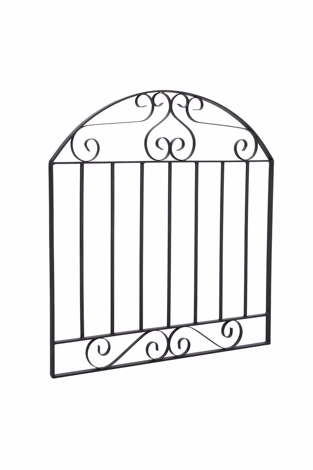 H&O Direct Modern Metal Arched Garden Fence Single Swing Gate in Black, W: 85 cm, H: 90 cm – 2