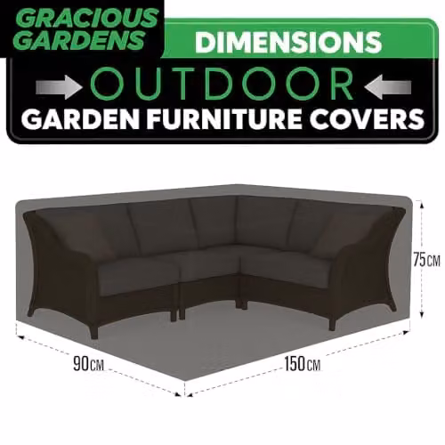 Gracious Gardens Waterproof Black Oxford Fabric Sofa Cover, W/D/H: 90 x 90 x 75 cm – 2
