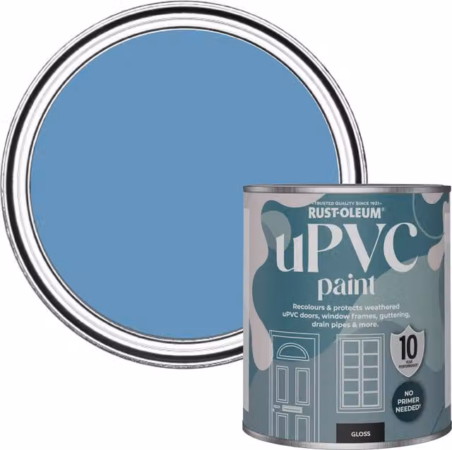 Rust-Oleum Gloss Finish UPVC Paint in Blue, 0.75 l