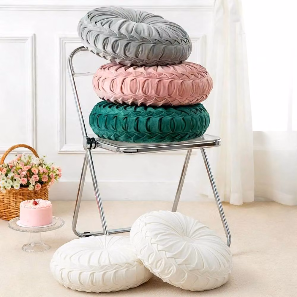 Kelvenix Grey Round Pumpkin Cushions, 2 Pack, W: 100 cm x L: 190 cm – 2