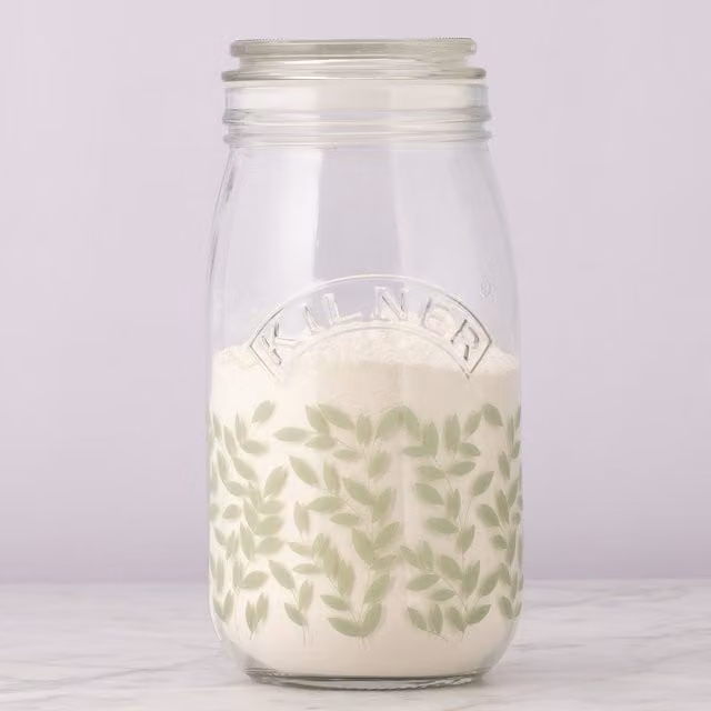 Kilner Botanical Push Top Airtight Glass Jar, Transparent, 2 l