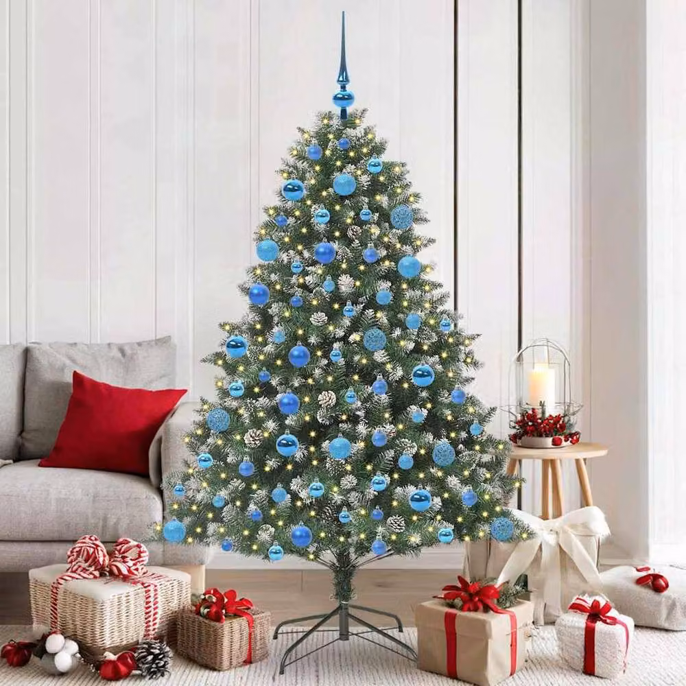 Berkfield Home Modern Artificial Christmas Tree with Stand, Green, W/D/H: 126 x 126 x 180 cm – 2