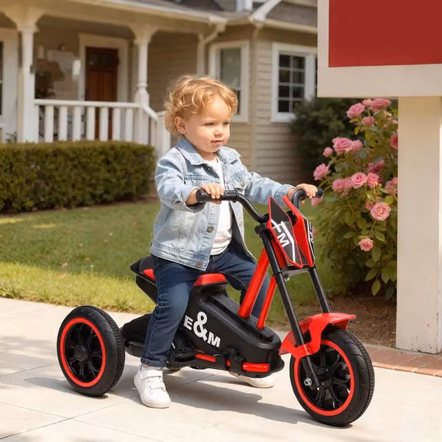 AIYAPLAY Toddler Pedal Balance Indoor Tricycle in Red