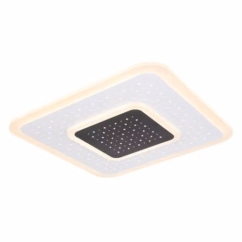 Globo Lighting Square LED Ceiling Light with Remote Control and Dimming Function, White, W/D/H: 46 x 46 x 5.5 cm