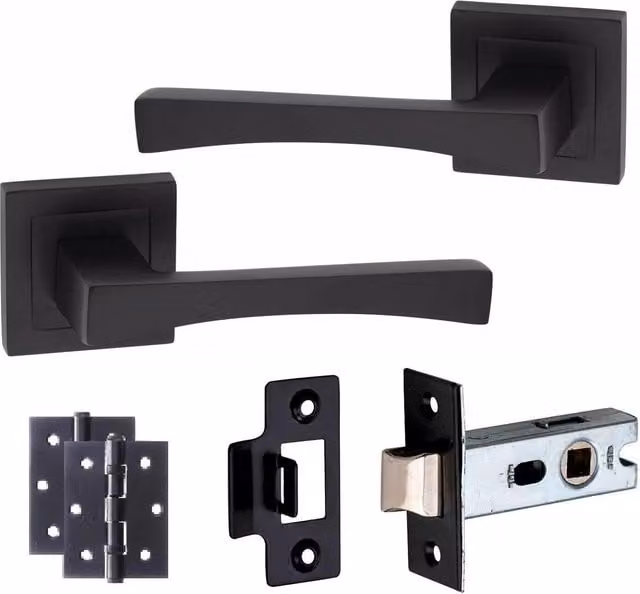 Golden Grace Matt Black Door Handles