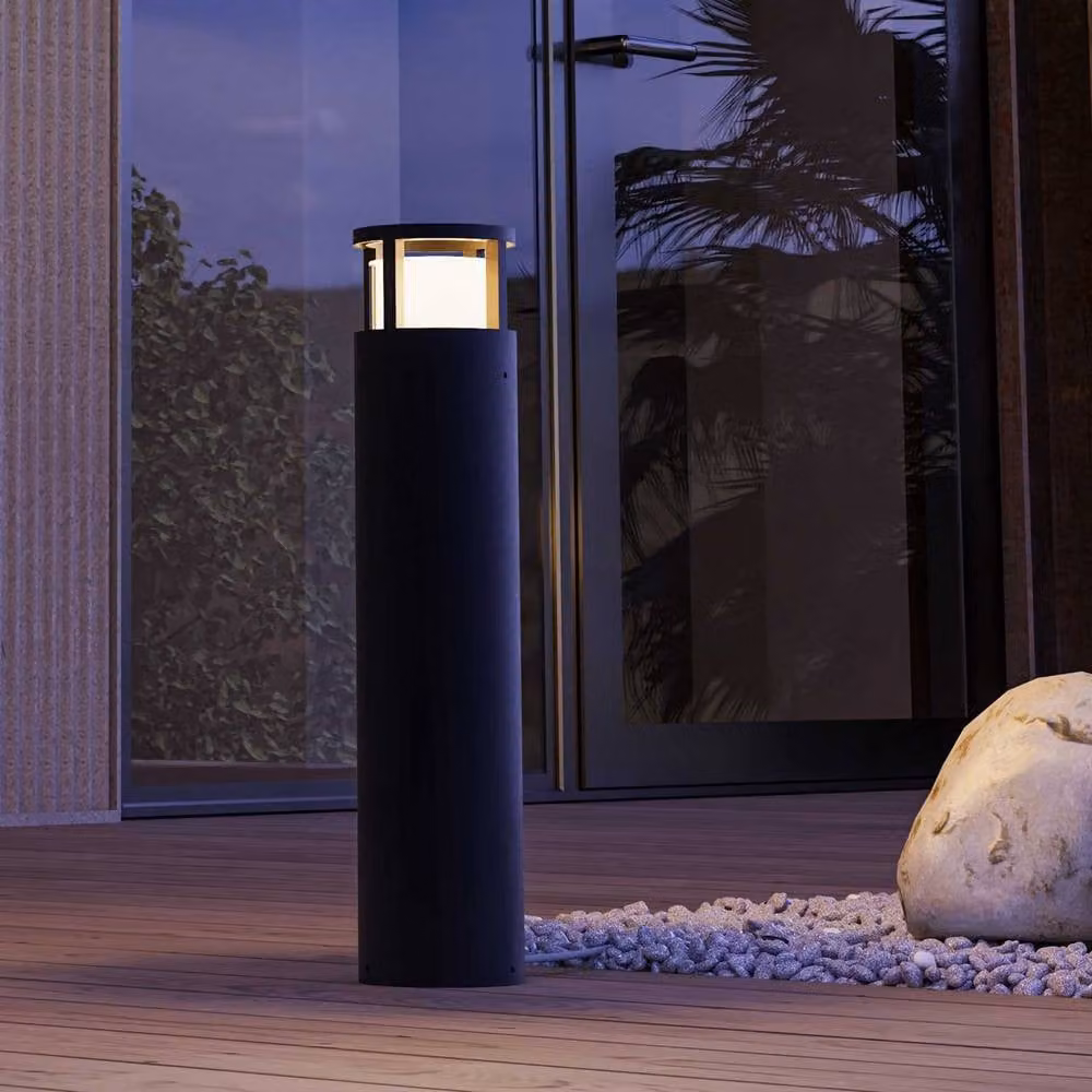 Netlighting One Black Outdoor LED Bollard, 6.3W, 3000K Warm White, IP54 – 2