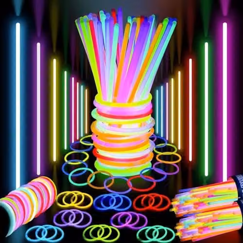SHATCHI 100-Piece Multicolour Glow Stick Set, 20cm Neon Party Accessories for Kids – 1
