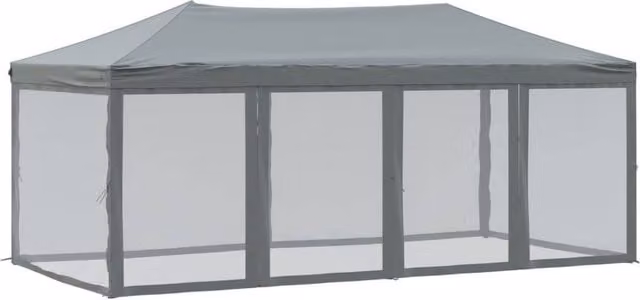 Berkfield Home Folding Party Tent with Sidewalls in Anthracite Grey, W/D/H: 6 x 3 x 2.44 m – 1