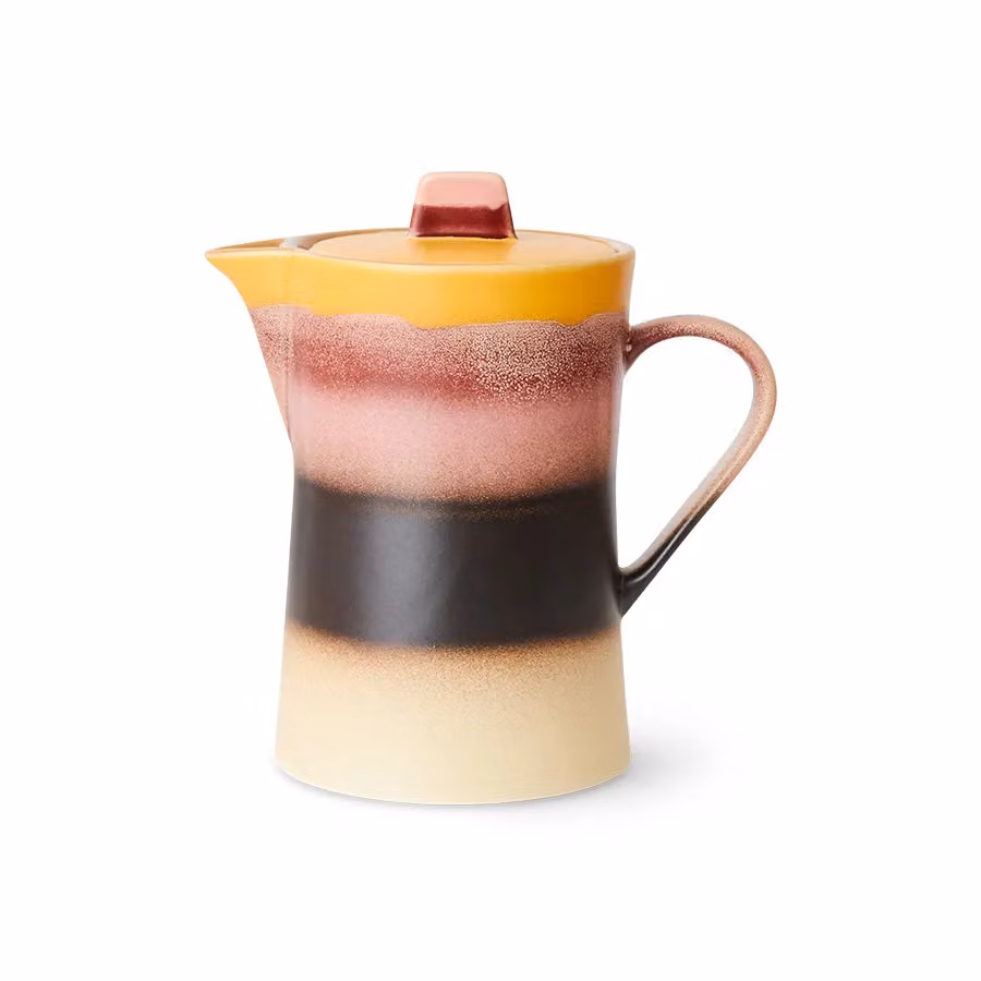 HKLIVING 70s Sunset Ceramic Stoneware Teapot in Multicolour