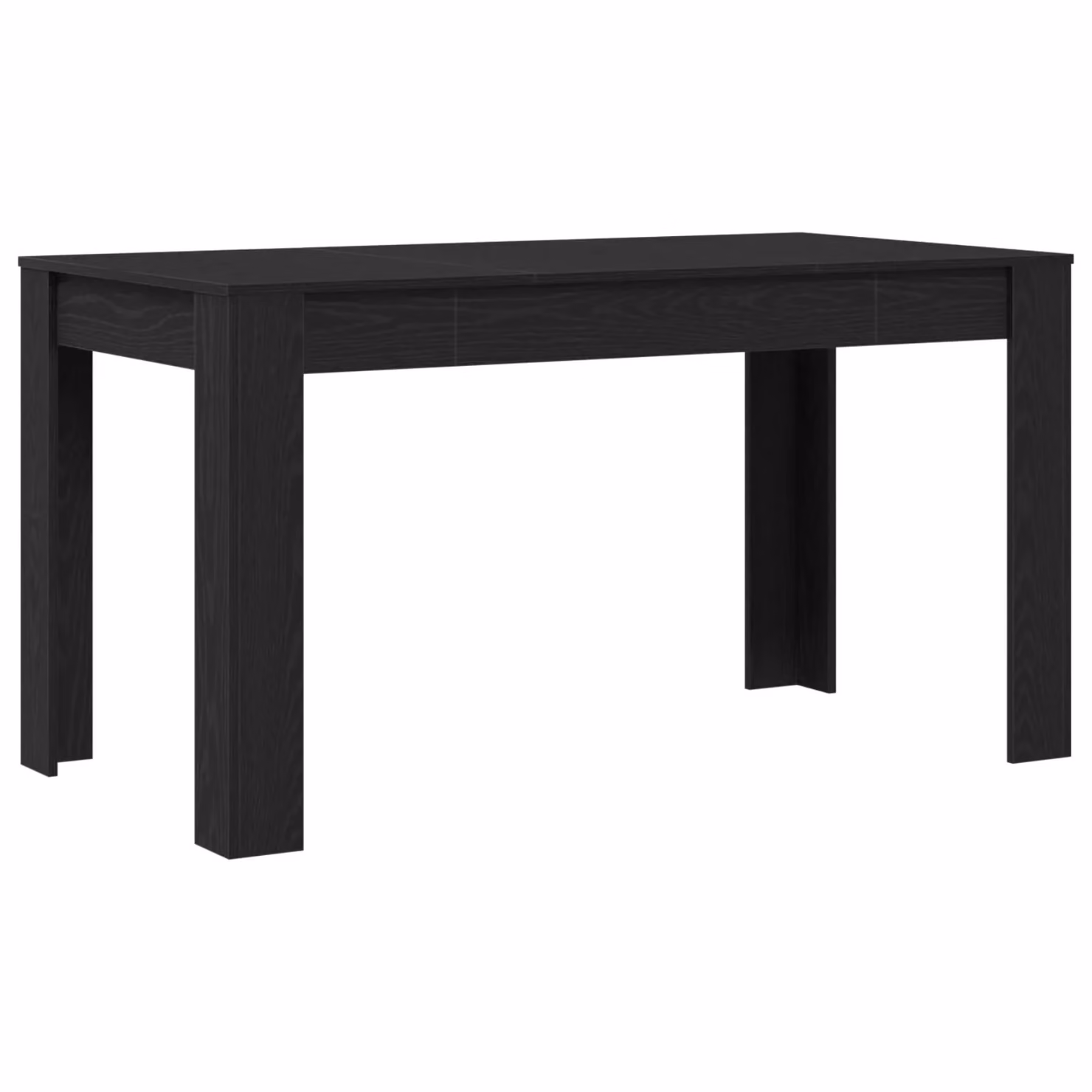 Berkfield Home Black Oak Modern Rectangular Dining Table, W/D/H: 140 x 74.5 x 76 cm – 2
