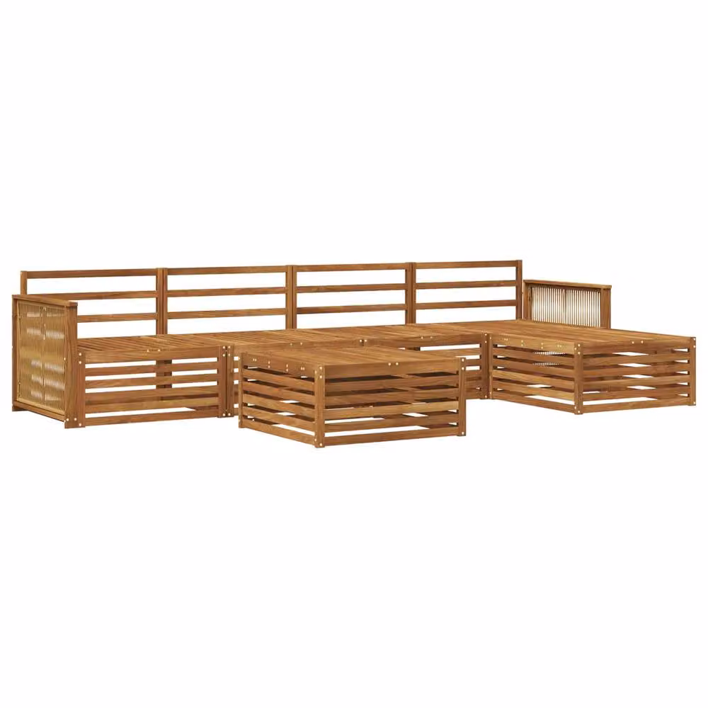 Berkfield Home 6 Piece Outdoor Sofa Set in Brown Natural Solid Acacia Wood – 2