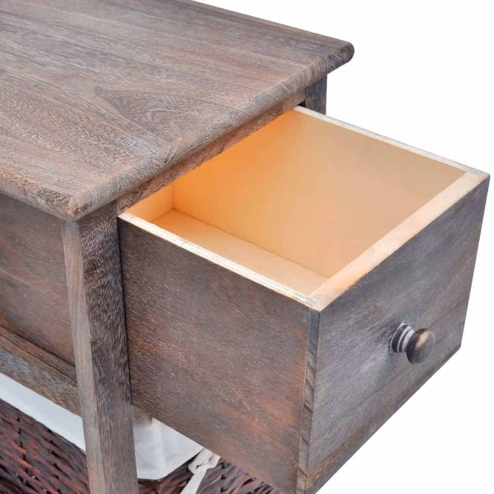 Berkfield Home Rustic Wood Bedside Cabinets, Set of 2, Brown – 4