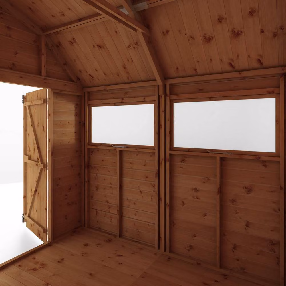 Mercia Premium Shiplap Dutch Barn Shed with Double Doors and Window in Light Brown, W: 253.9 cm, D: 240.8 cm, H: 262.6 cm – 3