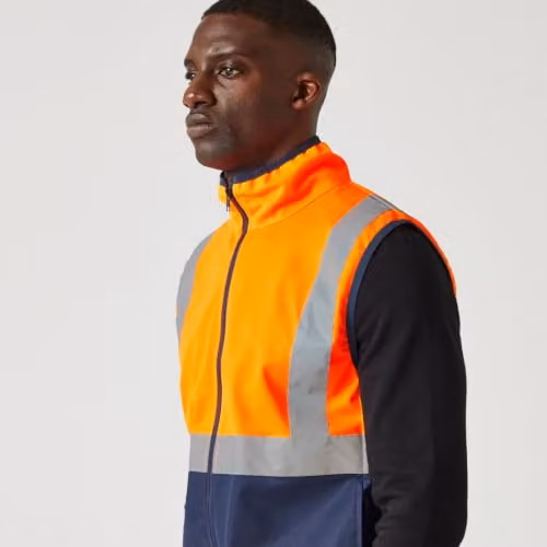 Regatta Men's Hi-Vis Class 1 Full Zip Polyester Vest in Orange and Blue, Size XL (EN ISO 20471) – 5