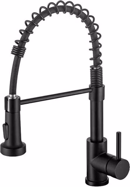 Kelvenix Matt Black Kitchen Sink Mixer Tap with Pull Out Spray Function