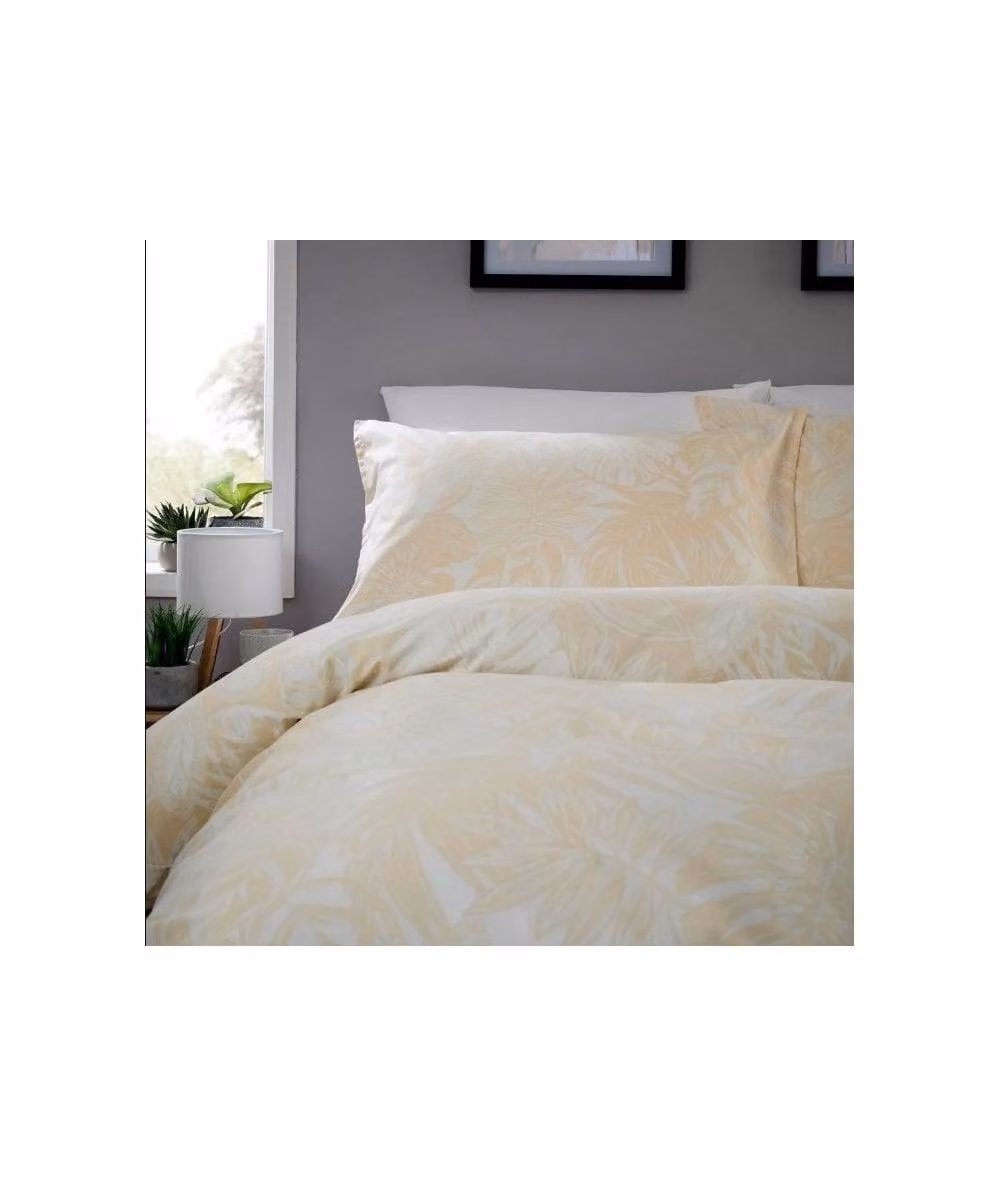 New Edge Blinds Fern Seersucker Duvet Cover in Beige and Sand, W: 140 cm, H: 200 cm – 2