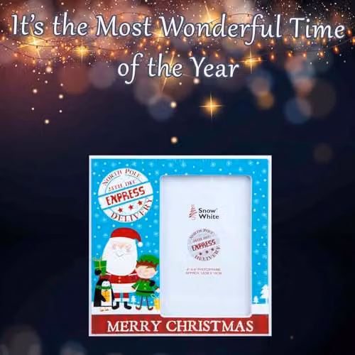VFM e-Store Christmas Themed Rectangular Photo Frame, Multicolour, W/H: 10 x 15 cm – 3