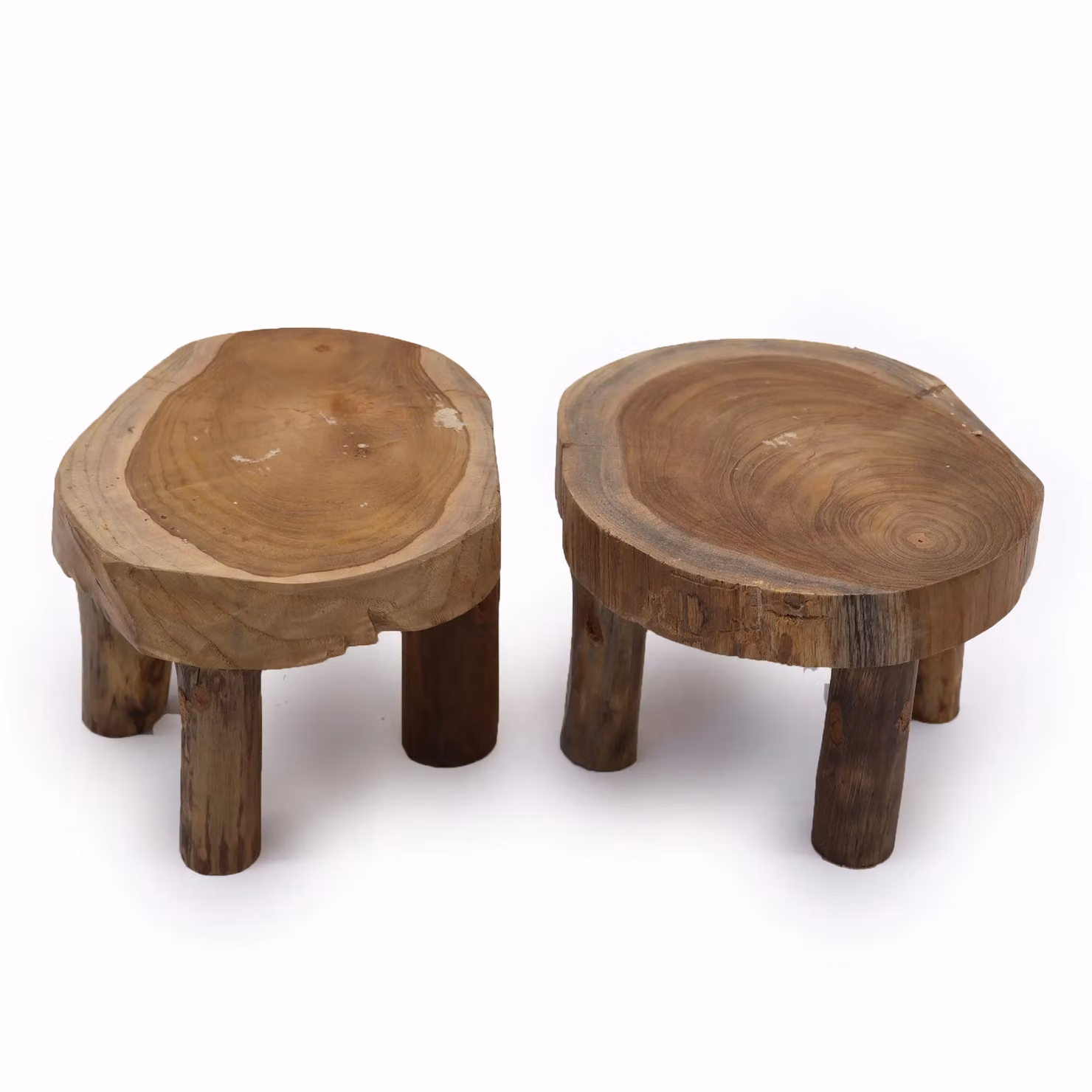 KDMD Med Teak Pad Display Set of 2 in Brown, Rectangular Wood Tabletop Pads, W: 27 cm, D: 15 cm – 2