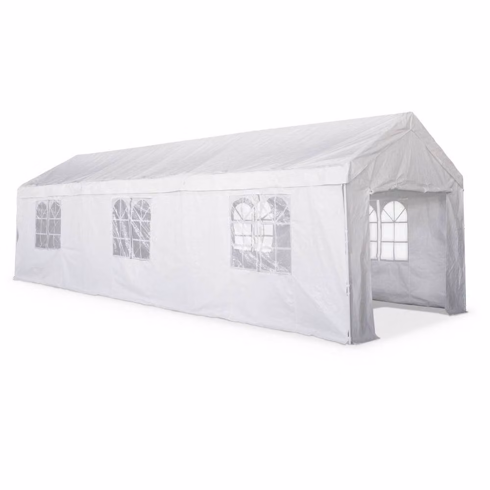 sweeek White Gable Reception Tent with Windows, W: 9 m, D: 3 m, H: 2.77 m – 2