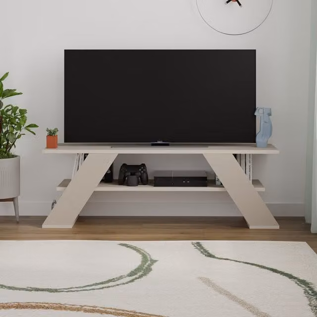 Decortie Farfalla Modern TV Stand in Sandstone