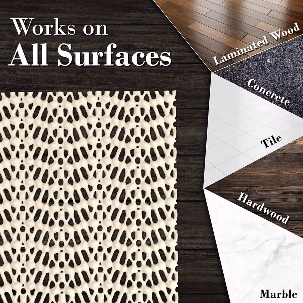 Pawnora Non Slip Beige Carpet Underlay Roll, W: 67 cm x L: 127 cm – 4