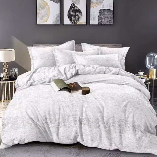 Ezysleep Silver Marl Graphic Printed Duvet Set and Pillowcase, Width: 135 cm