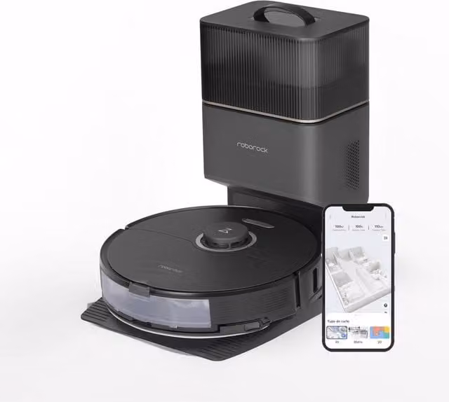 Roborock S8+ Robot Vacuum Cleaner with Self-Cleaning Dock and App Control, Black – 1