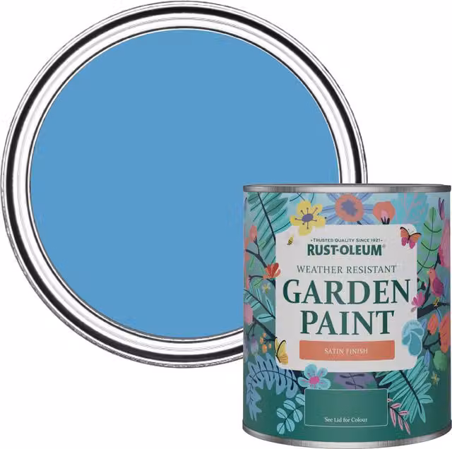 Rust-Oleum Water-Based Garden Paint in Satin Finish, Blue, 0.75 l