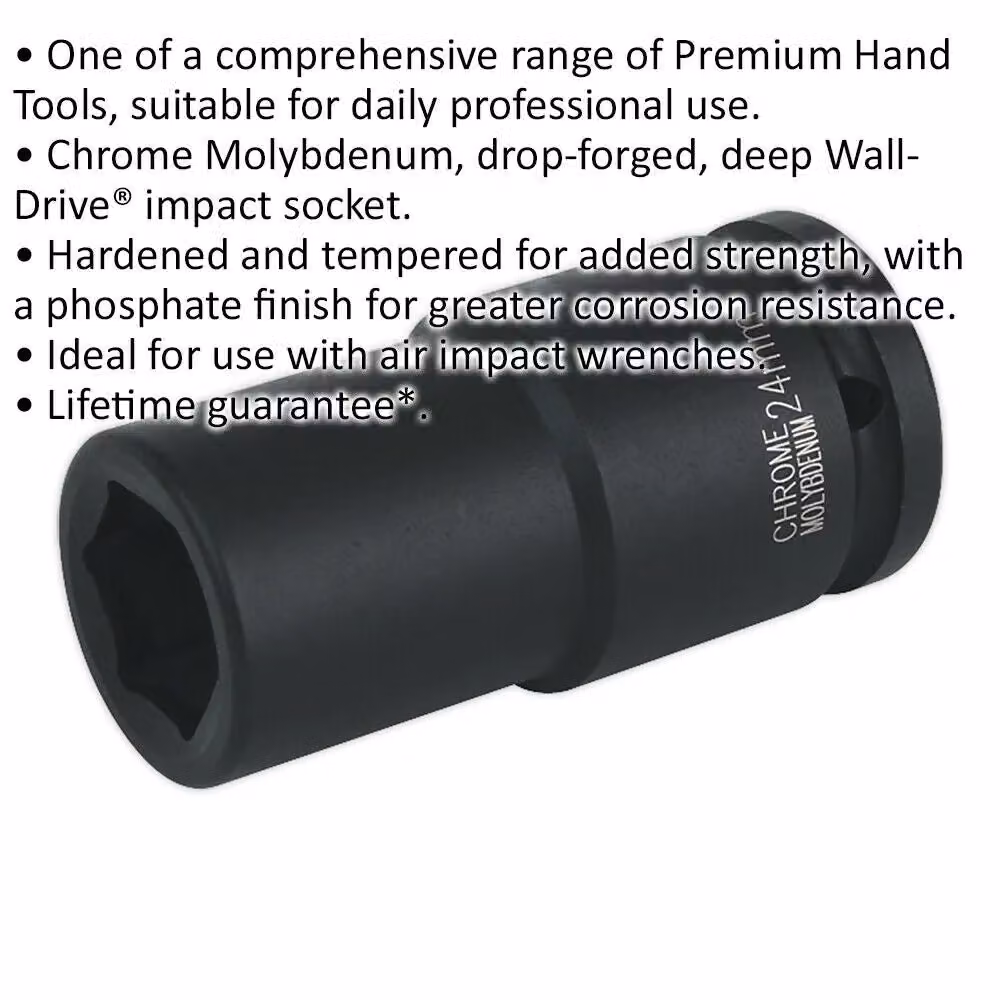 Loops 24mm Forged Deep Impact Socket with 3/4 Inch Square Drive in Black Chromoly Steel – 2