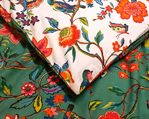 Riva Home Reversible Floral and Animal Print Duvet Cover and Pillowcase Set, Multicolour, W: 140 cm, H: 200 cm – 4