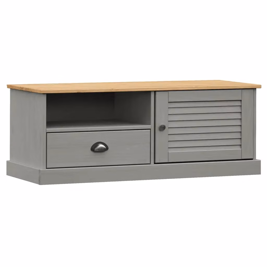 Berkfield Home VIGO Grey Rustic Solid Wood Pine TV Cabinet W/D/H: 106 x 40 x 40 cm – 2
