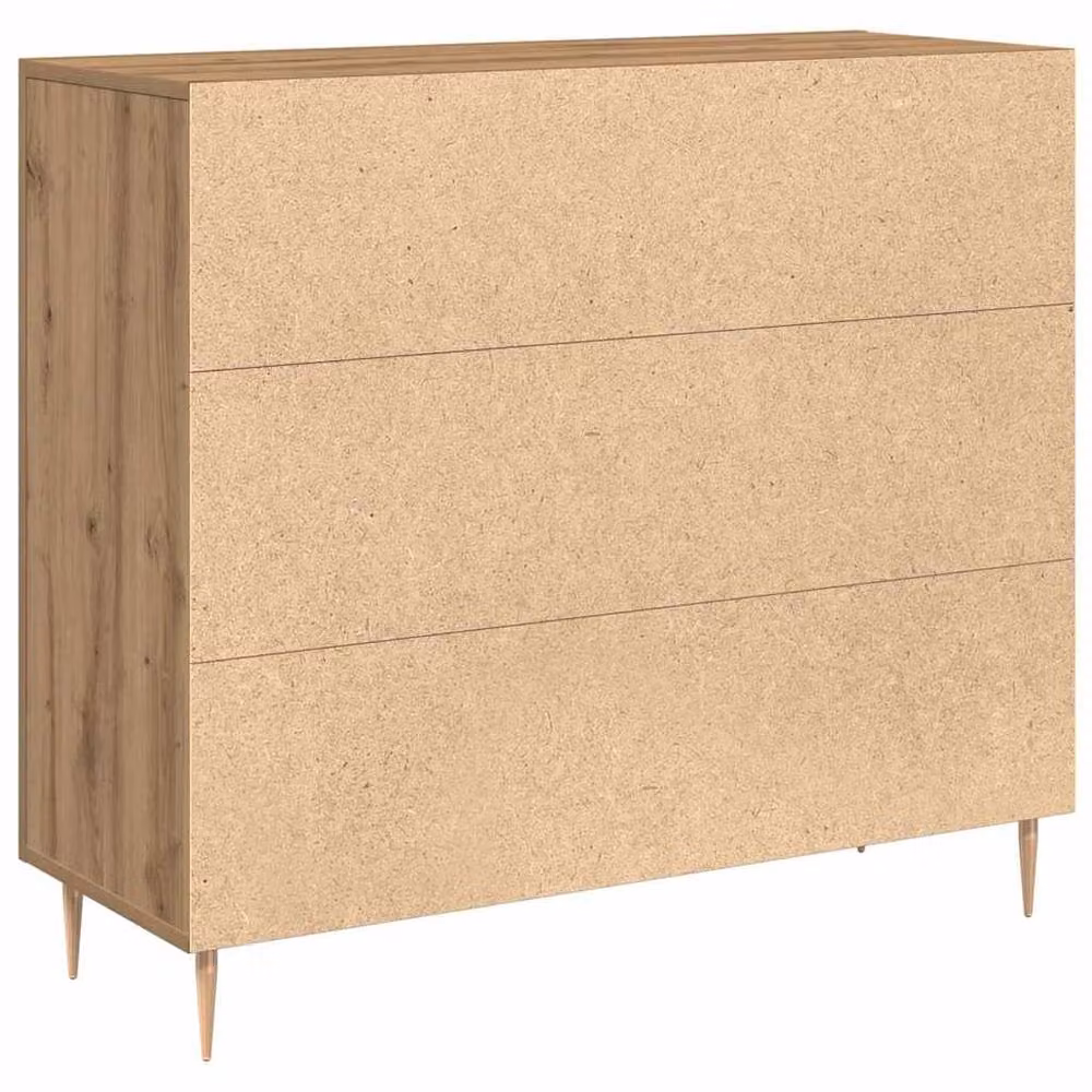 Berkfield Home Artisan Oak Sideboard in Brown and Beige, W/D/H: 90 x 34 x 80 cm – 3
