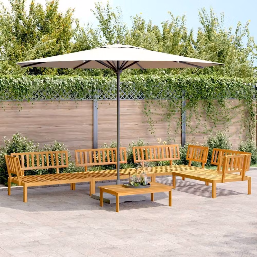 Berkfield Home Beautiful 5 Piece Garden Pallet Sofa Set in Brown Solid Acacia Wood – 1