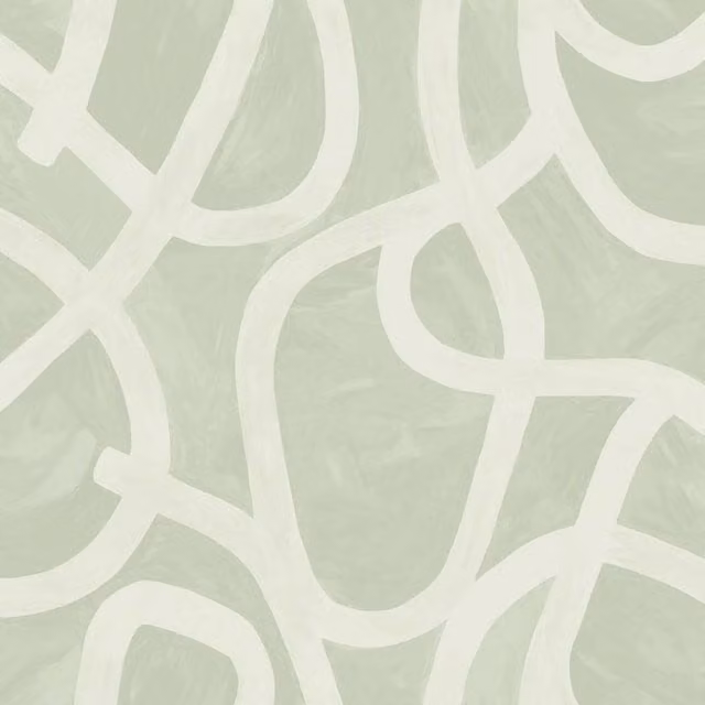 Holden Décor Abstract Linear Swirl Wallpaper in Green