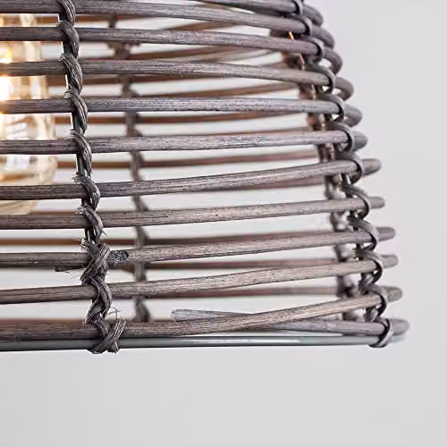 MiniSun Modern Grey Wicker Style Dome Ceiling Light Shade, Shade Width: 31 cm – 2