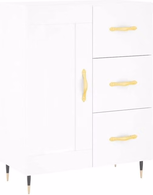 Berkfield Home White Classic Sideboard in MDF, W/D/H: 69.5 x 34 x 90 cm – 1