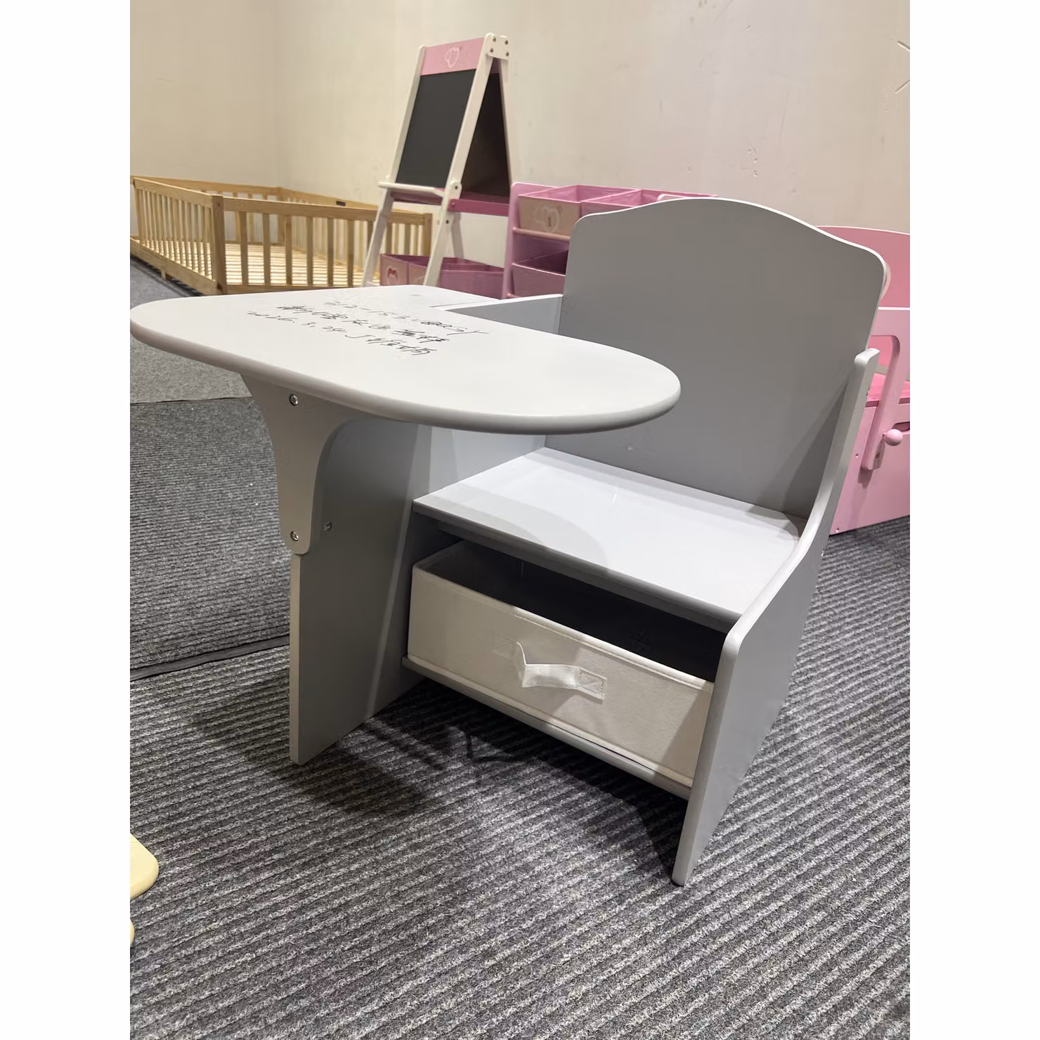 AIYAPLAY Kids Table and Chair Set with Storage Bins in Grey – 3
