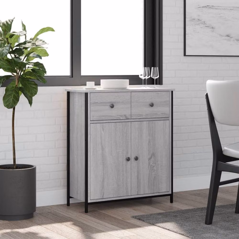 Berkfield Home Grey Sonoma Sideboard in Engineered Wood, W/D/H: 70 x 30 x 80 cm – 2