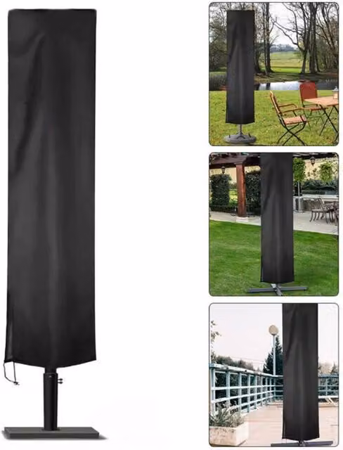 EONLION Black Polyester Garden Parasol Cover, Diameter: 100 cm, Height: 190 cm